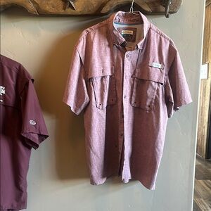 Magellan Outdoors Purple Casual Button Down Shirt Soft Cotton Blend